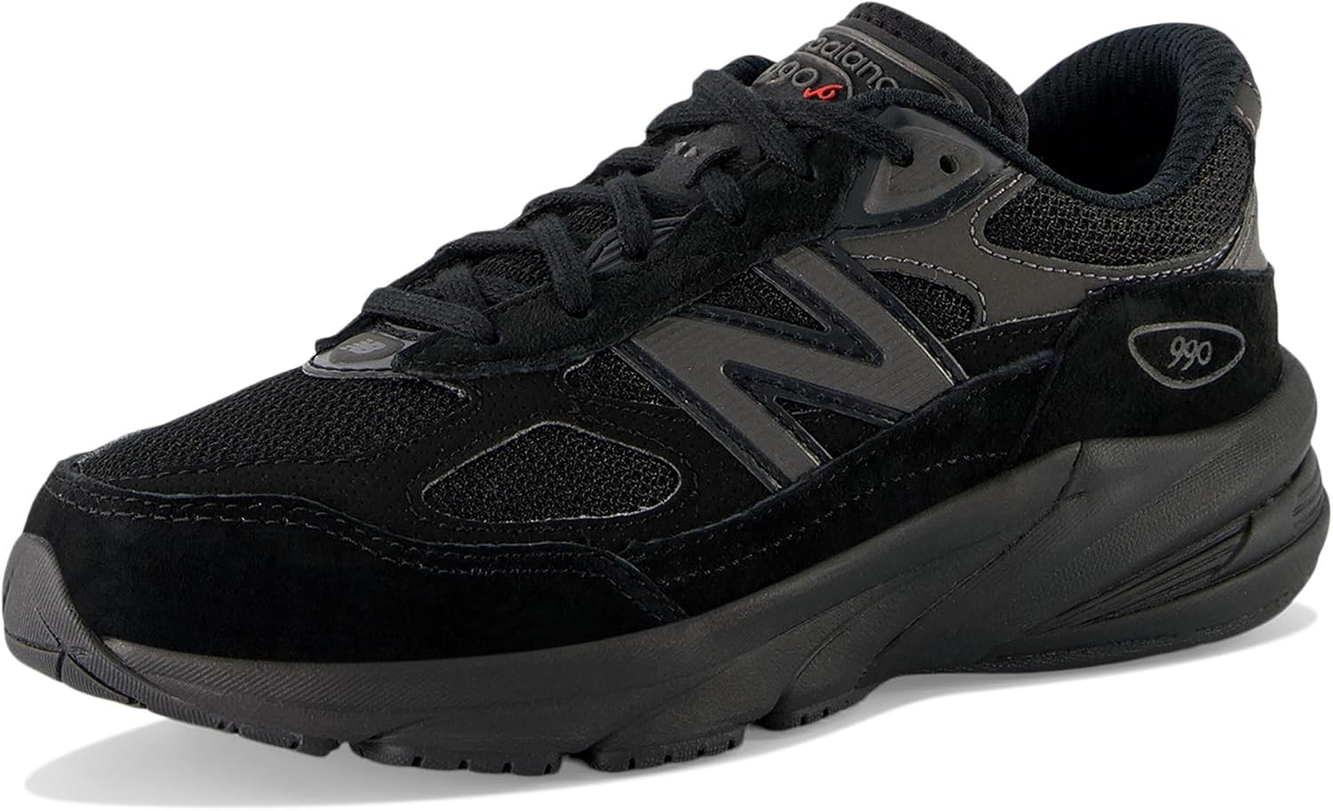 image:imageNew Balance Kids 990 V6 Laceup Sneaker Waterproof Microfiber Leather Upper 10mm Drop ABZORB Midsole NDurance Spikeless Rubber Outsole Molded CUSH InsoleBlack