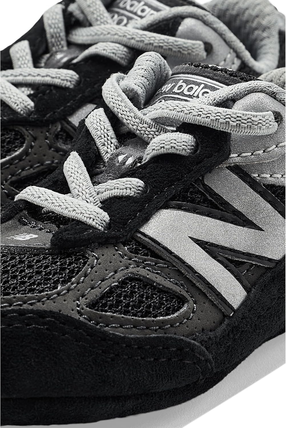 image:imageNew Balance Kids 990 V6 Laceup Sneaker Waterproof Microfiber Leather Upper 10mm Drop ABZORB Midsole NDurance Spikeless Rubber Outsole Molded CUSH InsoleBlackSilver