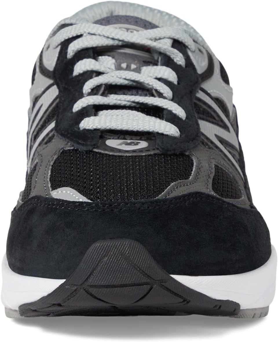 image:imageNew Balance Kids 990 V6 Laceup Sneaker Waterproof Microfiber Leather Upper 10mm Drop ABZORB Midsole NDurance Spikeless Rubber Outsole Molded CUSH InsoleBlackSilver 1
