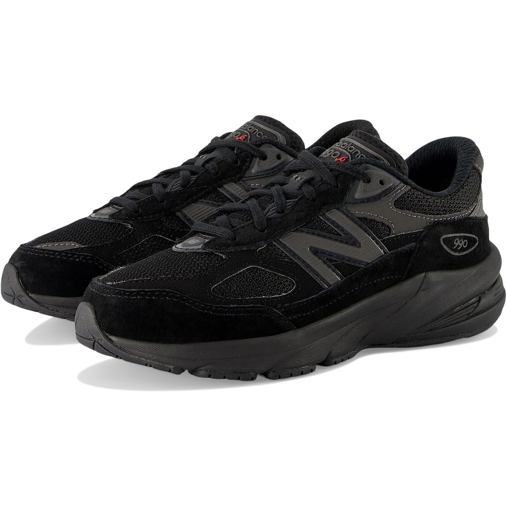 image:imageNew Balance Kids 990 V6 Laceup Sneaker Waterproof Microfiber Leather Upper 10mm Drop ABZORB Midsole NDurance Spikeless Rubber Outsole Molded CUSH InsoleBlack