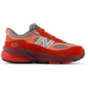 New Balance Kids’ 990 V6 Lace-up Sneaker | Waterproof Microfiber Leather Upper, 10mm Drop ABZORB Midsole, NDurance Spikeless Rubber Outsole, Molded CUSH+ Insole(Red Alert/Flare)