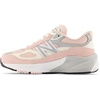 New Balance Kids’ 990 V6 Lace-up Sneaker | Waterproof Microfiber Leather Upper, 10mm Drop ABZORB Midsole, NDurance Spikeless Rubber Outsole, Molded CUSH+ Insole(Pink Haze/White)