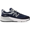 New Balance Kids’ 990 V6 Lace-up Sneaker | Waterproof Microfiber Leather Upper, 10mm Drop ABZORB Midsole, NDurance Spikeless Rubber Outsole, Molded CUSH+ Insole(Navy/Silver)
