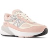 New Balance Kids’ 990 V6 Lace-up Sneaker | Waterproof Microfiber Leather Upper, 10mm Drop ABZORB Midsole, NDurance Spikeless Rubber Outsole, Molded CUSH+ Insole(Pink Haze/White)
