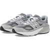 New Balance Kids’ 990 V6 Lace-up Sneaker | Waterproof Microfiber Leather Upper, 10mm Drop ABZORB Midsole, NDurance Spikeless Rubber Outsole, Molded CUSH+ Insole(Grey/Silver)