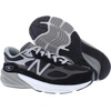 New Balance Kids’ 990 V6 Lace-up Sneaker | Waterproof Microfiber Leather Upper, 10mm Drop ABZORB Midsole, NDurance Spikeless Rubber Outsole, Molded CUSH+ Insole(Midnight Black/Grey-black)