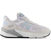 New Balance Kids’ 990 V6 Lace-up Sneaker | Waterproof Microfiber Leather Upper, 10mm Drop ABZORB Midsole, NDurance Spikeless Rubber Outsole, Molded CUSH+ Insole(Grey Matter/Bright Lavender)