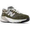 New Balance Kids’ 990 V6 Lace-up Sneaker | Waterproof Microfiber Leather Upper, 10mm Drop ABZORB Midsole, NDurance Spikeless Rubber Outsole, Molded CUSH+ Insole(Olive/Grey)