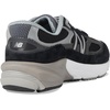 New Balance Kids’ 990 V6 Lace-up Sneaker | Waterproof Microfiber Leather Upper, 10mm Drop ABZORB Midsole, NDurance Spikeless Rubber Outsole, Molded CUSH+ Insole(Black/Silver 1)