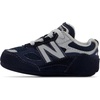 New Balance Kids’ 990 V6 Lace-up Sneaker | Waterproof Microfiber Leather Upper, 10mm Drop ABZORB Midsole, NDurance Spikeless Rubber Outsole, Molded CUSH+ Insole(Navy/Silver/Navy)