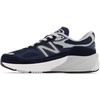 New Balance Kids’ 990 V6 Lace-up Sneaker | Waterproof Microfiber Leather Upper, 10mm Drop ABZORB Midsole, NDurance Spikeless Rubber Outsole, Molded CUSH+ Insole(Navy/Silver)