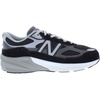 New Balance Kids’ 990 V6 Lace-up Sneaker | Waterproof Microfiber Leather Upper, 10mm Drop ABZORB Midsole, NDurance Spikeless Rubber Outsole, Molded CUSH+ Insole(Midnight Black/Grey-black)