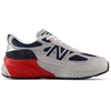 New Balance Kids’ 990 V6 Lace-up Sneaker | Waterproof Microfiber Leather Upper, 10mm Drop ABZORB Midsole, NDurance Spikeless Rubber Outsole, Molded CUSH+ Insole(Grey Matter/Team Red)