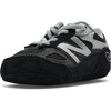 New Balance Kids’ 990 V6 Lace-up Sneaker | Waterproof Microfiber Leather Upper, 10mm Drop ABZORB Midsole, NDurance Spikeless Rubber Outsole, Molded CUSH+ Insole(Black/Silver/Silver)