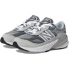 New Balance Kids’ 990 V6 Lace-up Sneaker | Waterproof Microfiber Leather Upper, 10mm Drop ABZORB Midsole, NDurance Spikeless Rubber Outsole, Molded CUSH+ Insole(Grey/Silver/Silver)