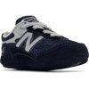 New Balance Kids’ 990 V6 Lace-up Sneaker | Waterproof Microfiber Leather Upper, 10mm Drop ABZORB Midsole, NDurance Spikeless Rubber Outsole, Molded CUSH+ Insole(Navy/Silver/Navy)