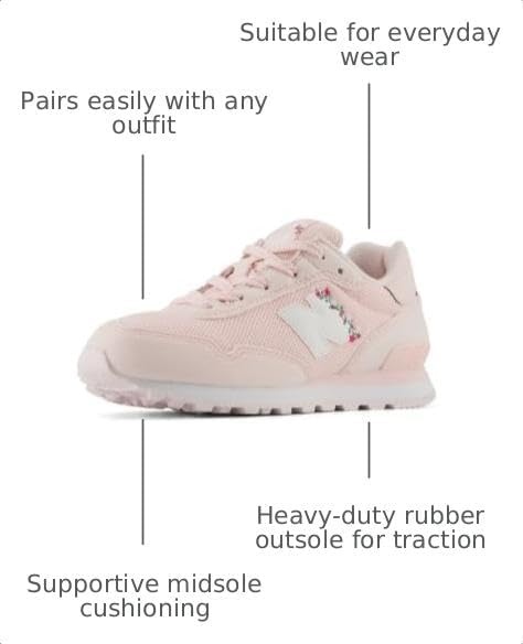 image:imageNew Balance Kids 515 Lace Sneaker Little Kid Casual ShoesShell PinkNb 103 White