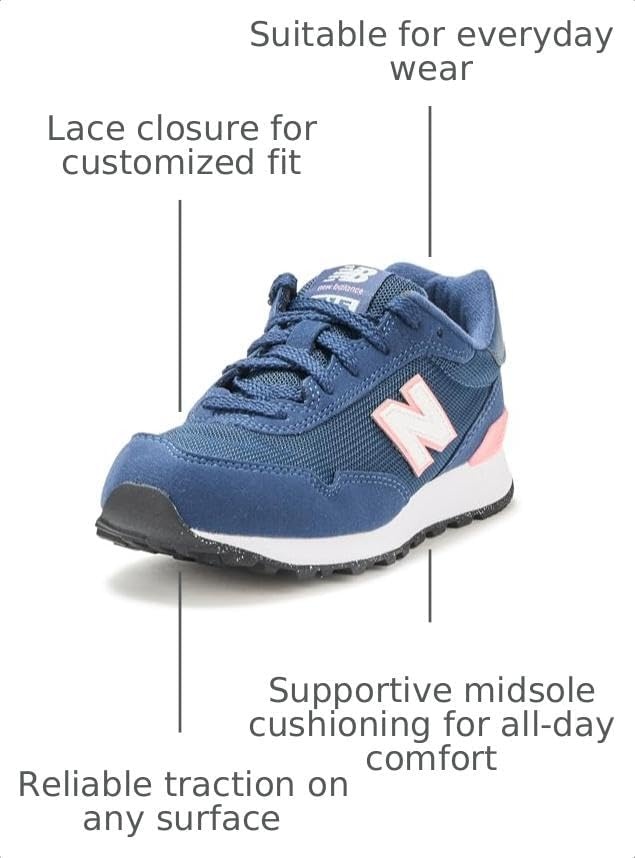 image:imageNew Balance Kids 515 V1 Hook and Loop SneakerNb NavyDouble Bubble
