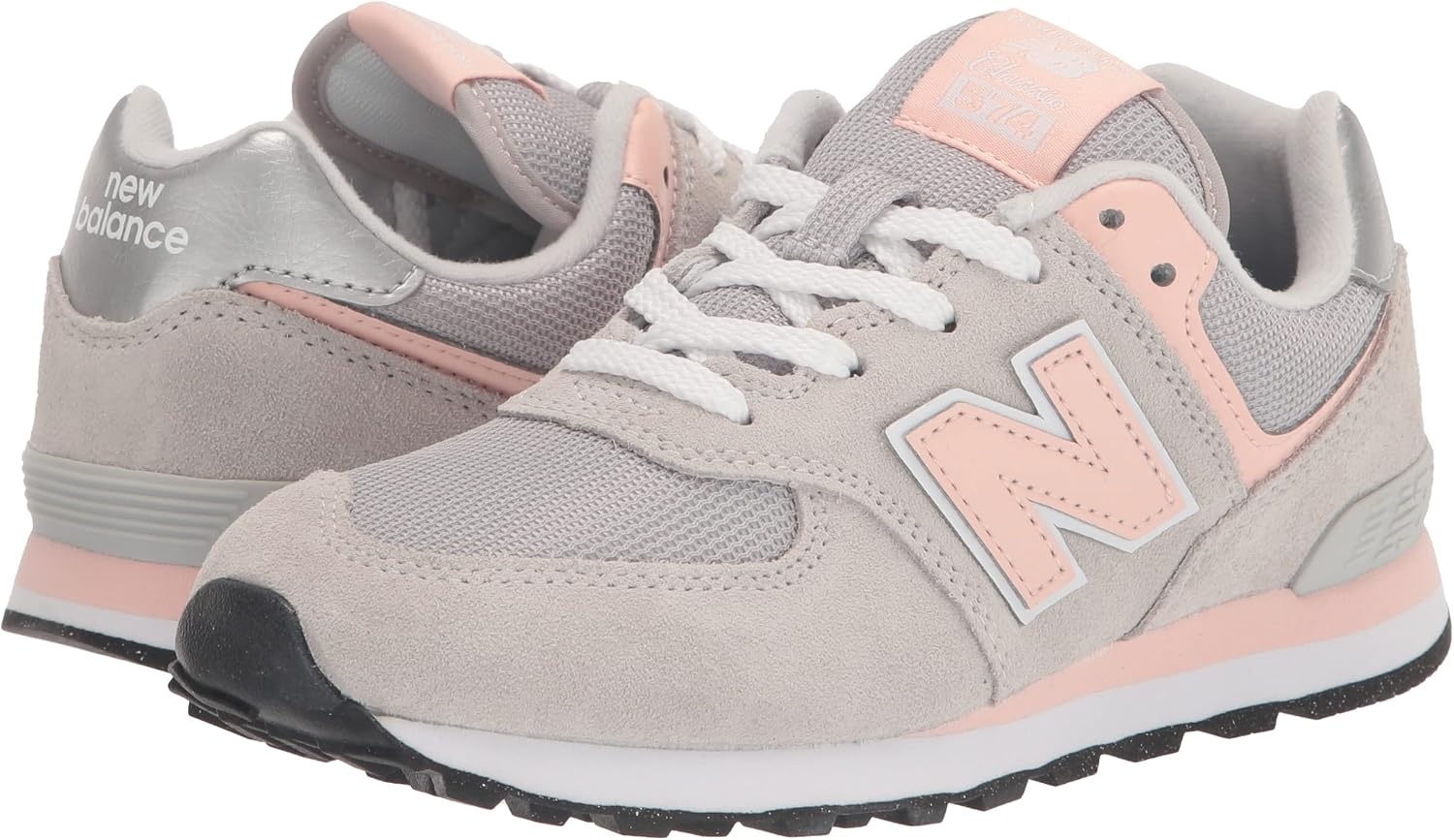 image:imageNew Balance Kids 574 V1 Classic LaceUp Sneaker Big KidRain CloudPink Haze