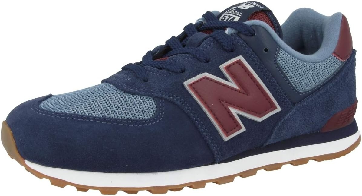 image:imageNew Balance Kids 574 V1 Classic LaceUp Sneaker Big KidTeam NavyNb Burgundy