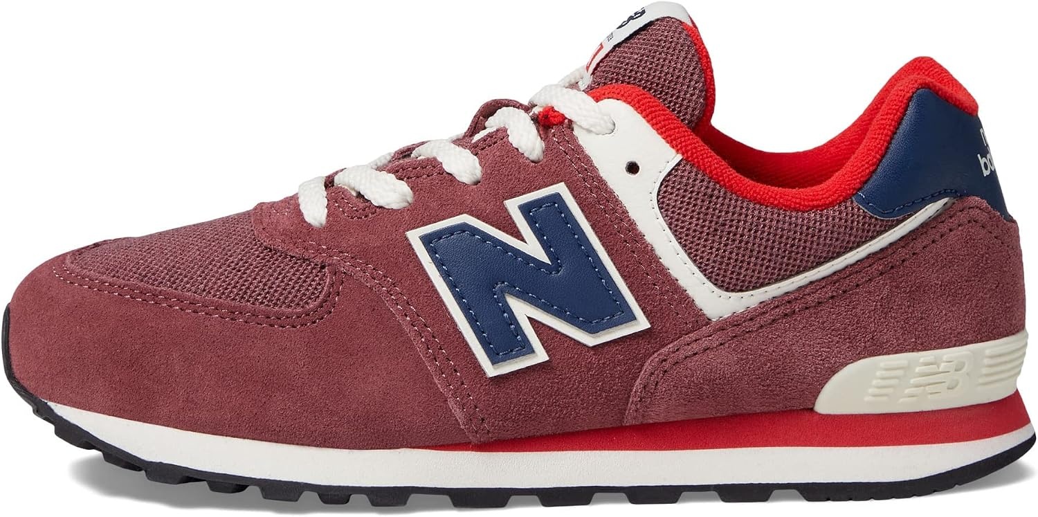 image:imageNew Balance Kids 574 V1 Classic LaceUp Sneaker Big KidWashed BurgundyNb Navy