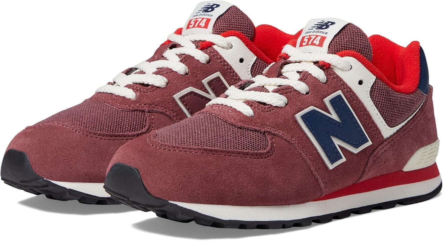 image:imageNew Balance Kids 574 V1 Classic LaceUp Sneaker Big KidWashed BurgundyNb Navy