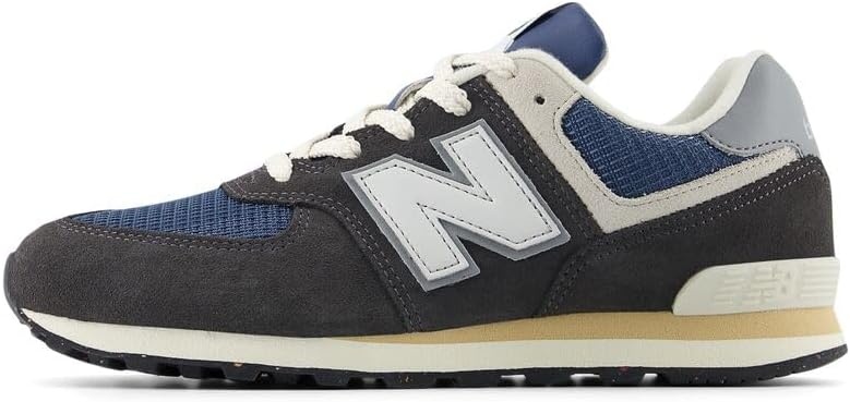 image:imageNew Balance Kids 574 V1 LaceUp Sneakers Casual ShoesBlack CementSlate Grey