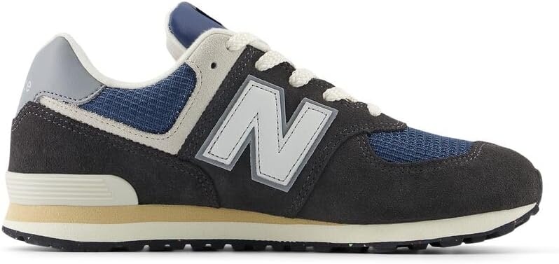 image:imageNew Balance Kids 574 V1 LaceUp Sneakers Casual ShoesBlack CementSlate Grey
