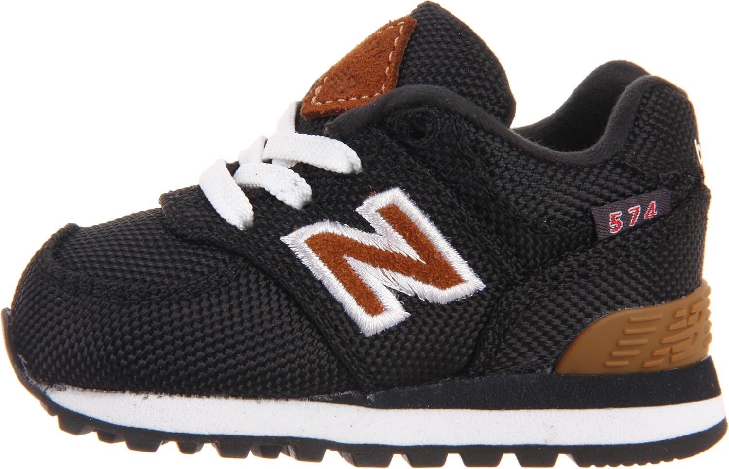 image:imageNew Balance Kids 574 V1 LaceUp Sneakers Casual ShoesBlackBrown