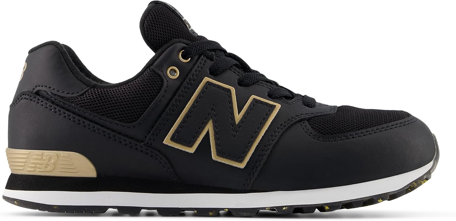 image:imageNew Balance Kids 574 V1 LaceUp Sneakers Casual ShoesBlackGold