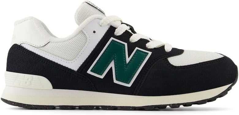 image:imageNew Balance Kids 574 V1 LaceUp Sneakers Casual ShoesBlackMarsh Green