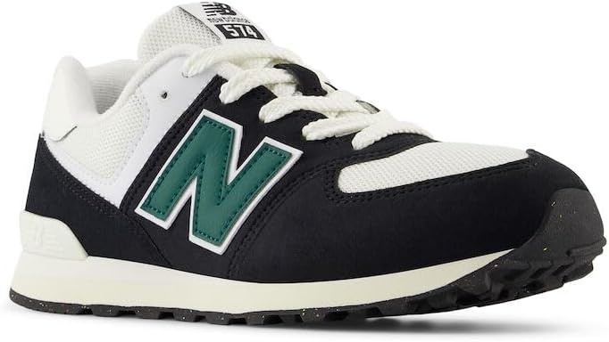 image:imageNew Balance Kids 574 V1 LaceUp Sneakers Casual ShoesBlackMarsh Green