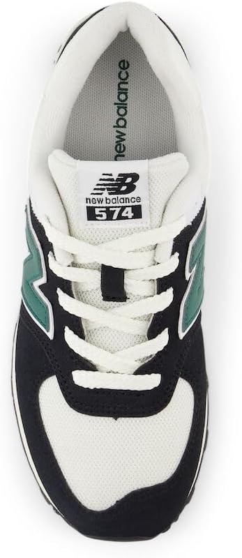 image:imageNew Balance Kids 574 V1 LaceUp Sneakers Casual ShoesBlackMarsh Green