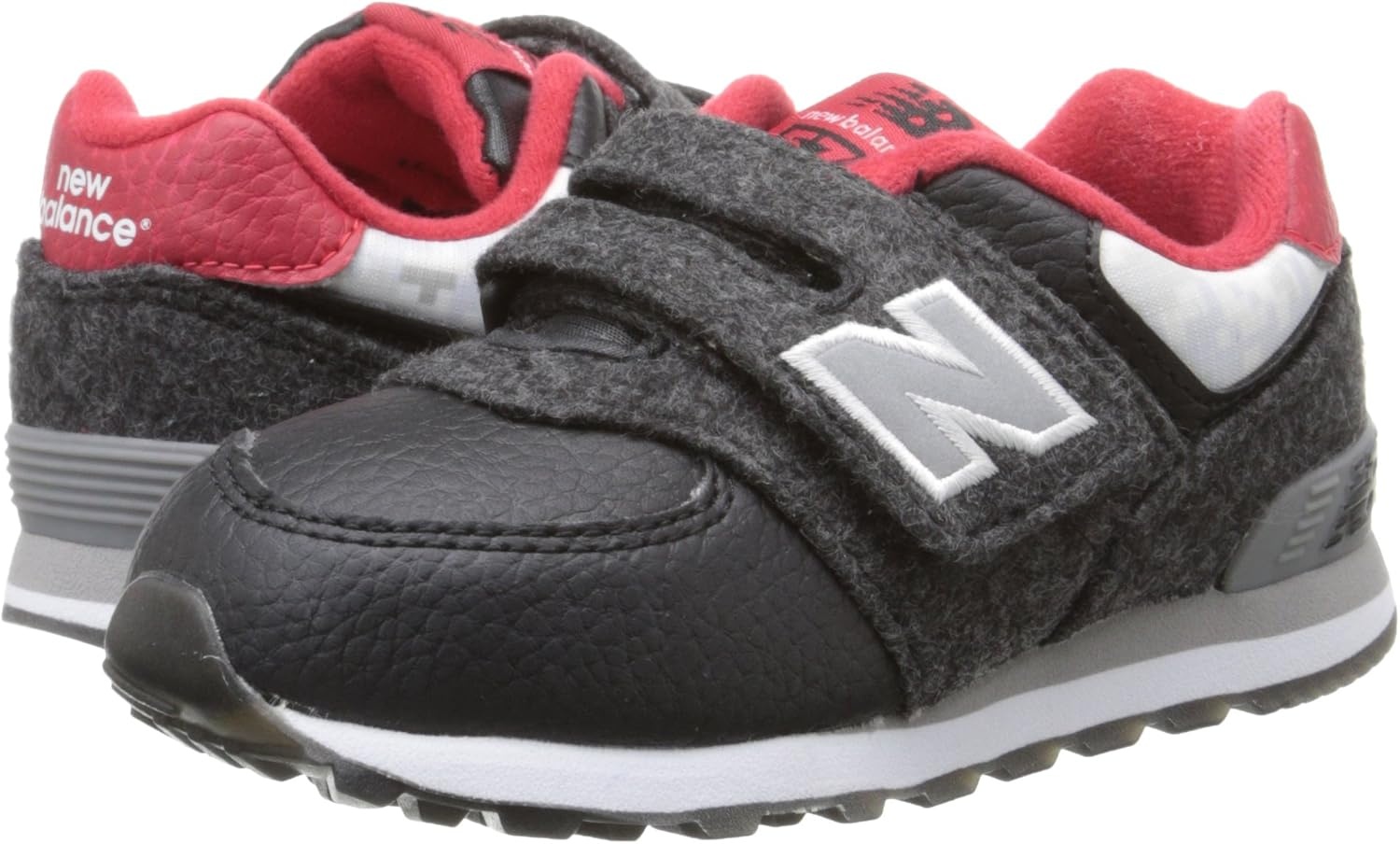 image:imageNew Balance Kids 574 V1 LaceUp Sneakers Casual ShoesBlackRed