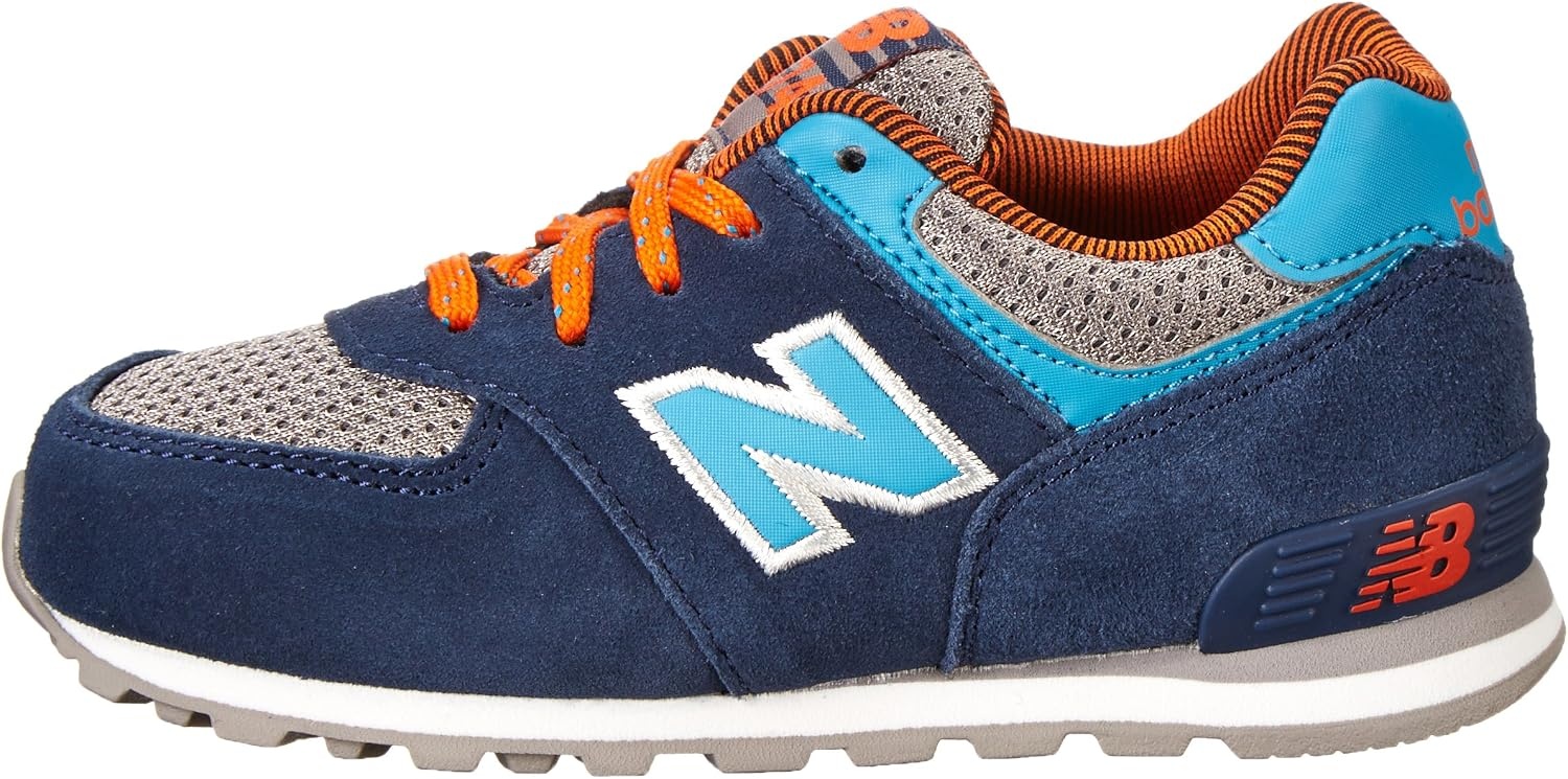 image:imageNew Balance Kids 574 V1 LaceUp Sneakers Casual ShoesBlueOrangeGrey