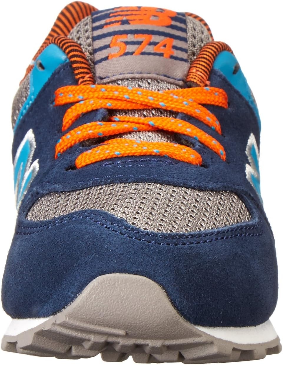 image:imageNew Balance Kids 574 V1 LaceUp Sneakers Casual ShoesBlueOrangeGrey