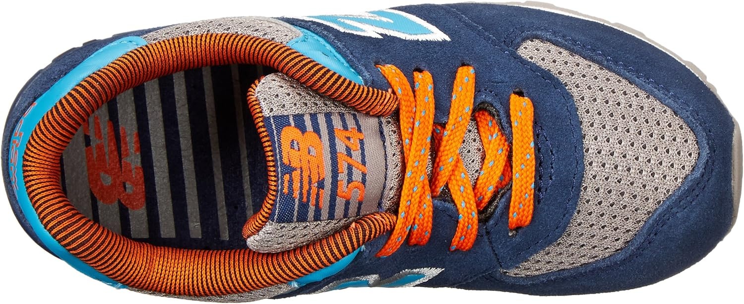 image:imageNew Balance Kids 574 V1 LaceUp Sneakers Casual ShoesBlueOrangeGrey