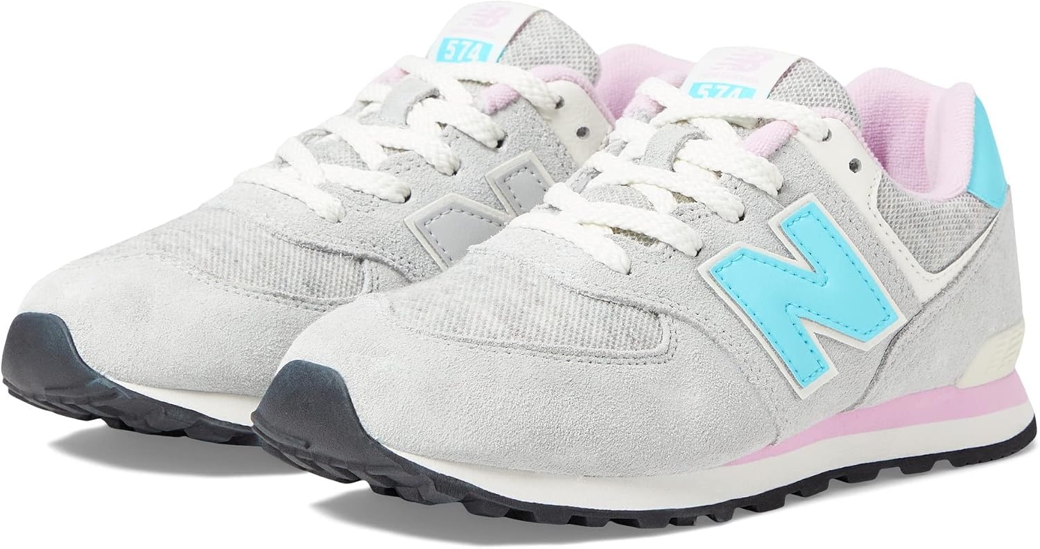 image:imageNew Balance Kids 574 V1 LaceUp Sneakers Casual ShoesBrighton GreySummer AquaLilac Cloud