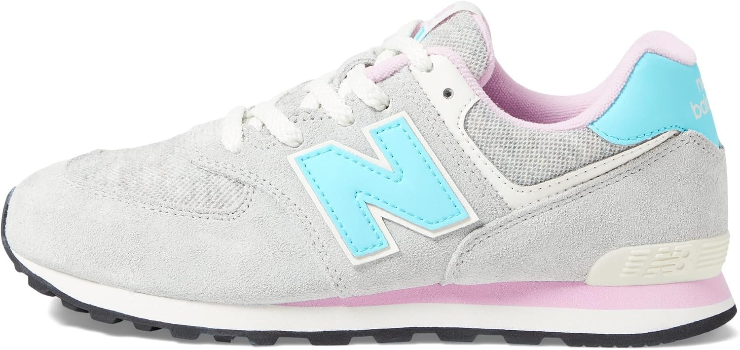 image:imageNew Balance Kids 574 V1 LaceUp Sneakers Casual ShoesBrighton GreySummer AquaLilac Cloud