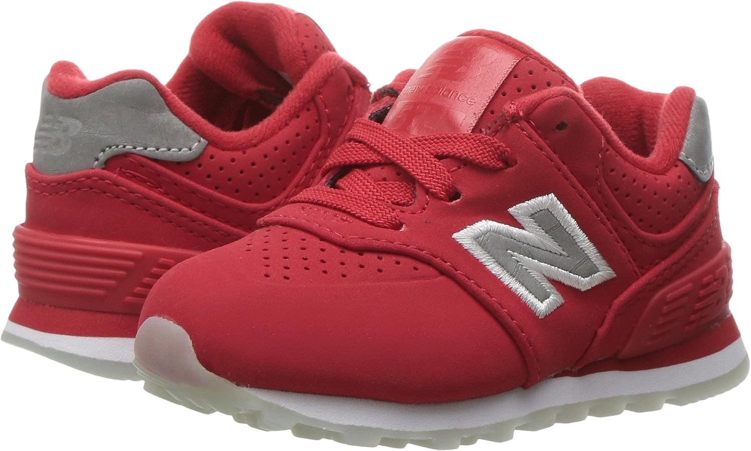 image:imageNew Balance Kids 574 V1 LaceUp Sneakers Casual ShoesChinese RedWhite