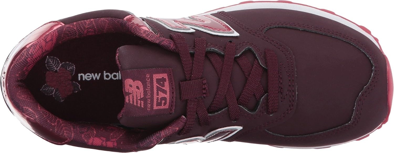 image:imageNew Balance Kids 574 V1 LaceUp Sneakers Casual ShoesDark PinkRed