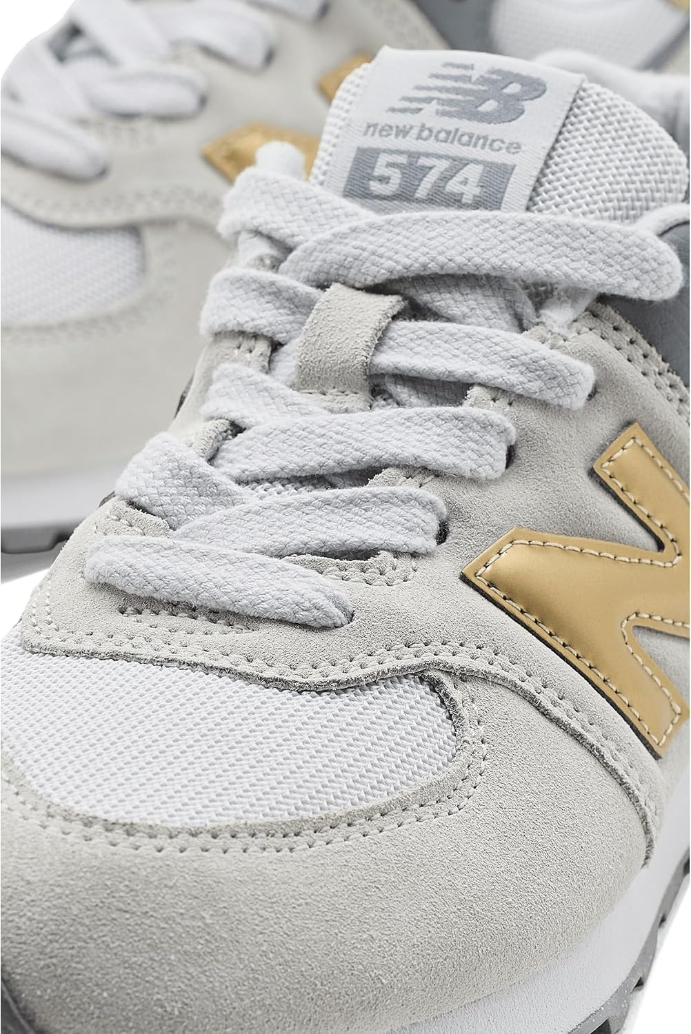 image:imageNew Balance Kids 574 V1 LaceUp Sneakers Casual ShoesGrey MatterSherbert