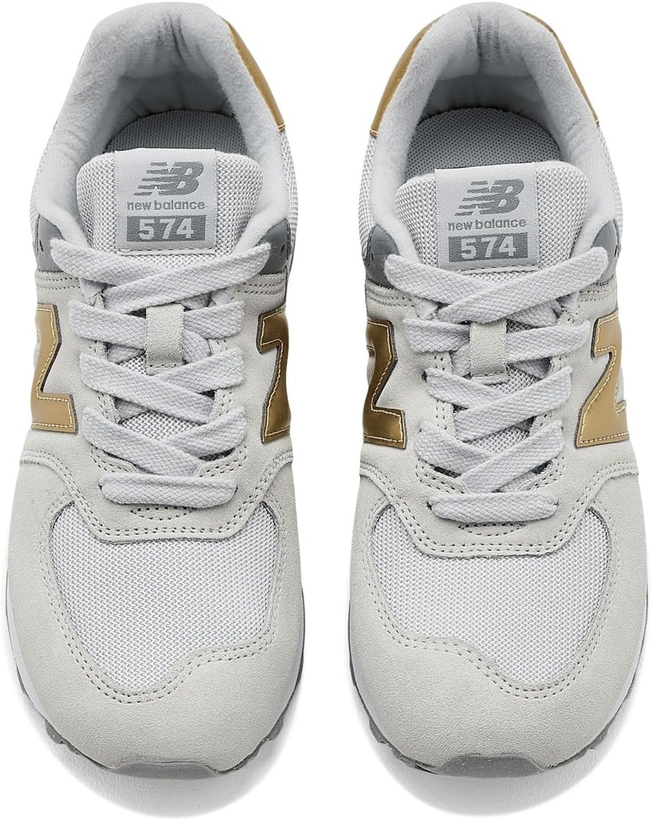 image:imageNew Balance Kids 574 V1 LaceUp Sneakers Casual ShoesGrey MatterSherbert