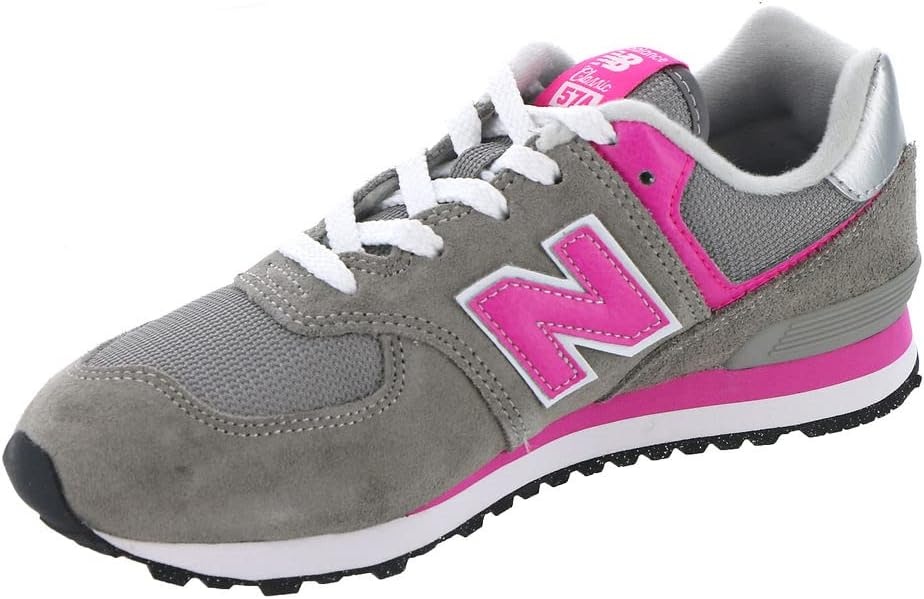 image:imageNew Balance Kids 574 V1 LaceUp Sneakers Casual ShoesGreyPink