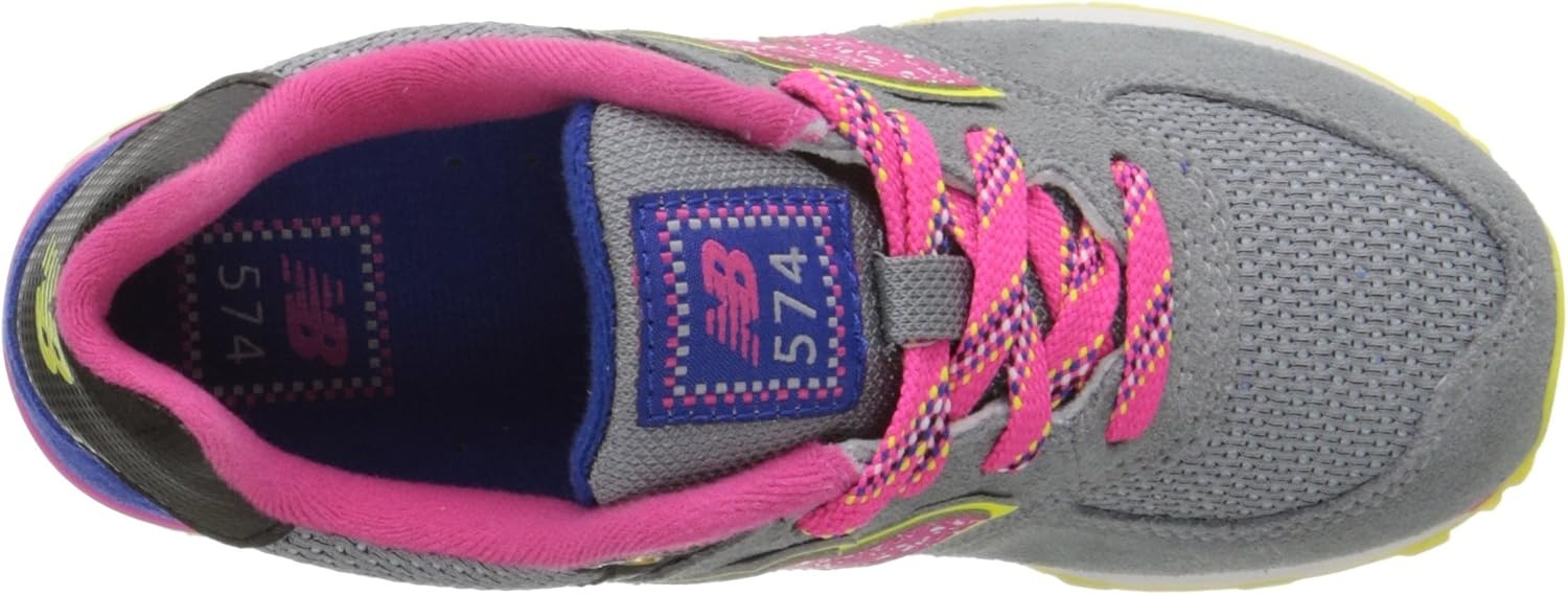 image:imageNew Balance Kids 574 V1 LaceUp Sneakers Casual ShoesGreyPinkYellow