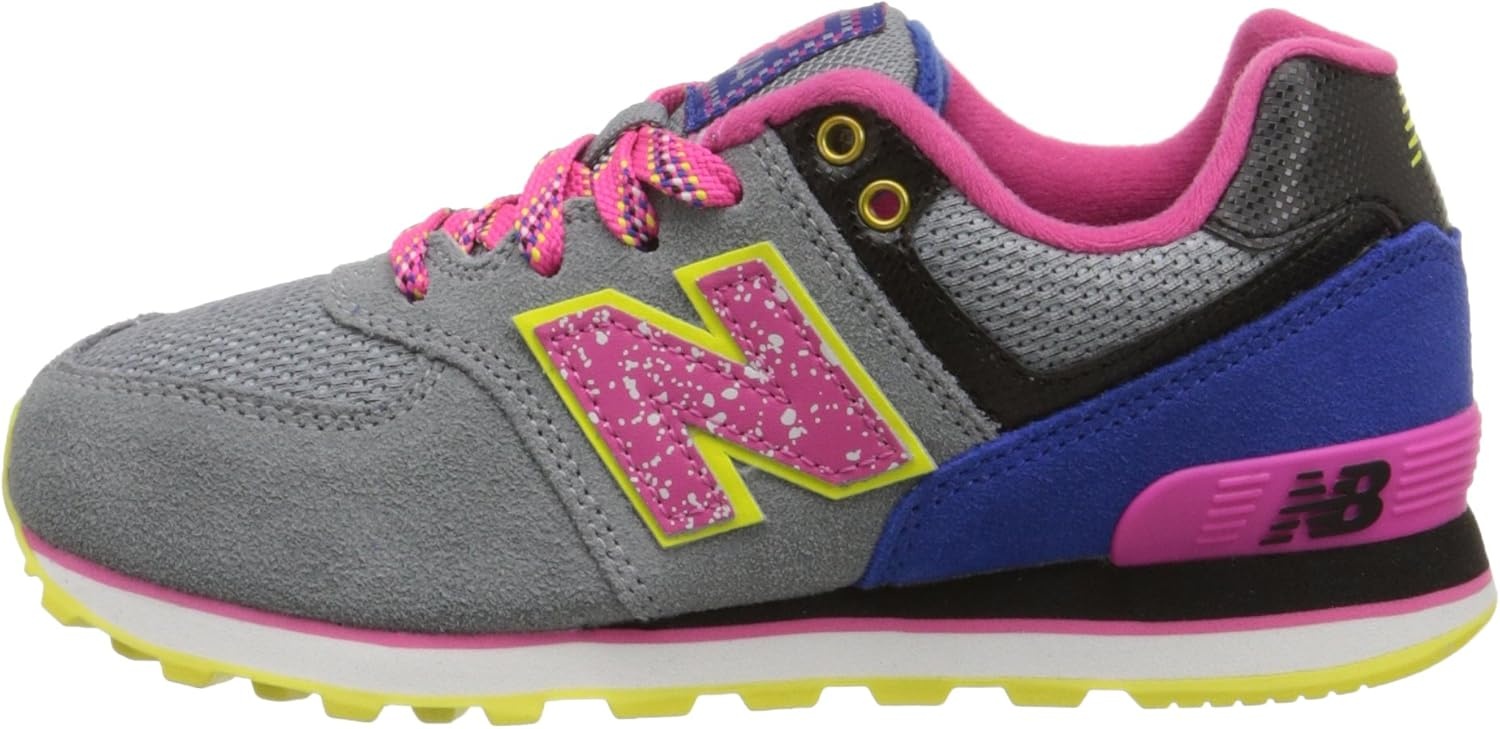 image:imageNew Balance Kids 574 V1 LaceUp Sneakers Casual ShoesGreyPinkYellow