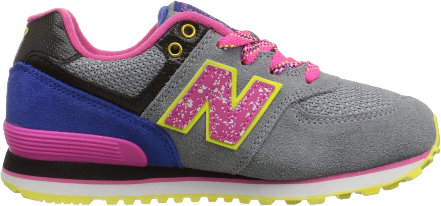 image:imageNew Balance Kids 574 V1 LaceUp Sneakers Casual ShoesGreyPinkYellow
