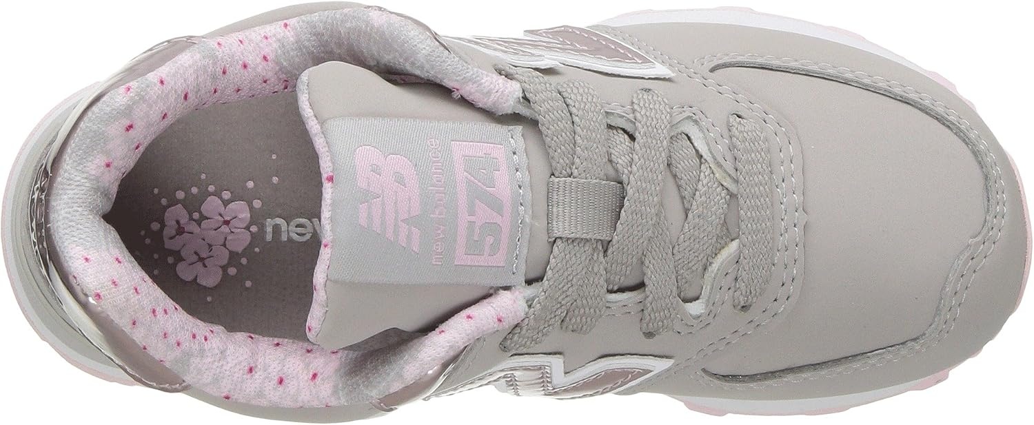 image:imageNew Balance Kids 574 V1 LaceUp Sneakers Casual ShoesGreyRose Gold