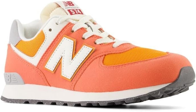image:imageNew Balance Kids 574 V1 LaceUp Sneakers Casual ShoesGulf RedWhite