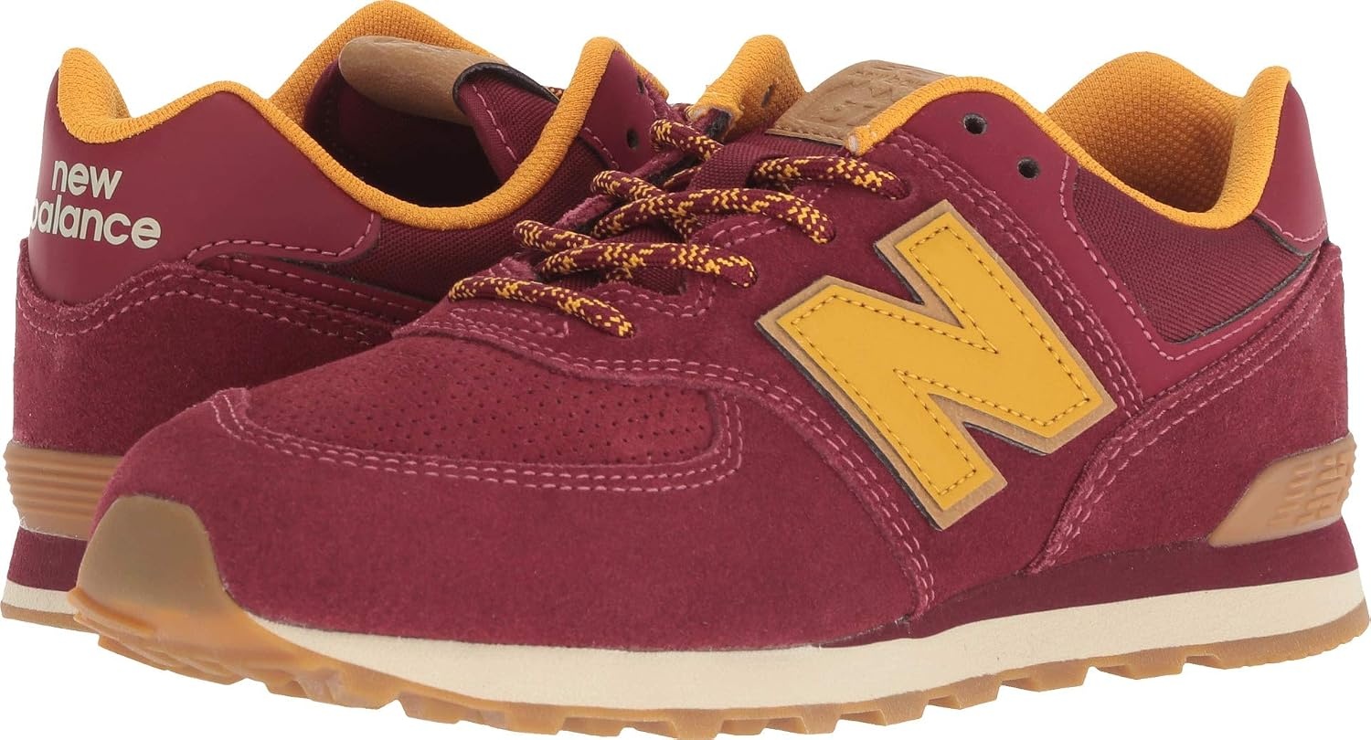 image:imageNew Balance Kids 574 V1 LaceUp Sneakers Casual ShoesMercury RedGold Rush